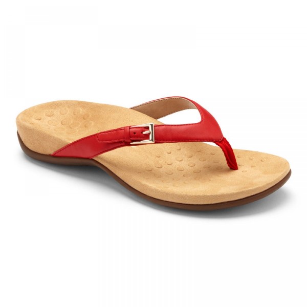 Vionic Sandals Ireland - Kelby Toe Post Sandal Red - Womens Shoes In Store | VGBHU-2948